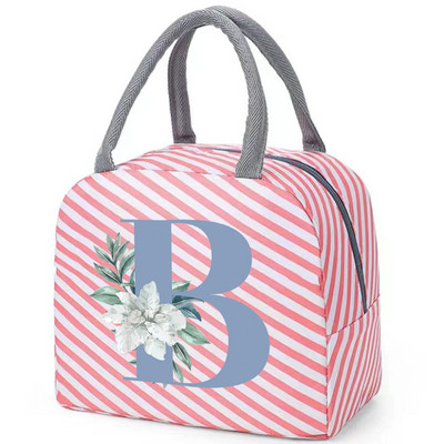 Drobinis priešpiečių krepšys Naujas mėlynų gėlių aušintuvas iškylų krepšys Madingas pietų krepšys Mokyklinis maistui izoliuotas vakarienės krepšys stovyklavimo kelioninė rankinė