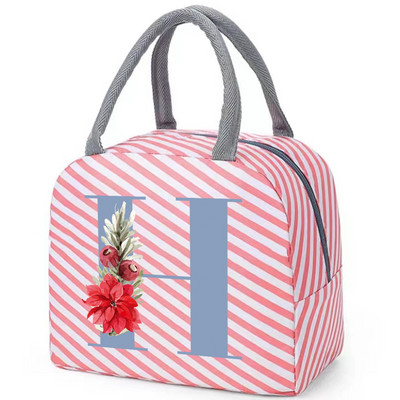 Drobinis priešpiečių krepšys Naujas mėlynų gėlių aušintuvas iškylų krepšys Madingas pietų krepšys Mokyklinis maistui izoliuotas vakarienės krepšys stovyklavimo kelioninė rankinė