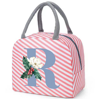 Drobinis priešpiečių krepšys Naujas mėlynų gėlių aušintuvas iškylų krepšys Madingas pietų krepšys Mokyklinis maistui izoliuotas vakarienės krepšys stovyklavimo kelioninė rankinė