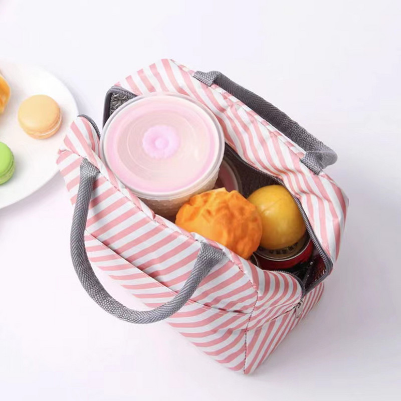 Drobinis priešpiečių krepšys Naujas mėlynų gėlių aušintuvas iškylų krepšys Madingas pietų krepšys Mokyklinis maistui izoliuotas vakarienės krepšys stovyklavimo kelioninė rankinė