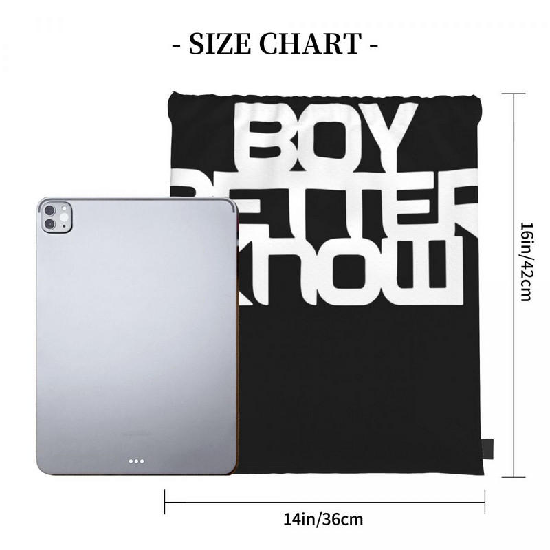 Boy Better Know Plasarea pieptului Genți albe cu șnur Rucsaci Genți de sport pentru școală Rucsac Sac Genți cu șnur