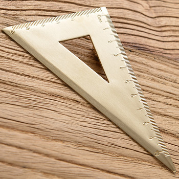 Vintage ορειχάλκινος γεωμετρικός χάρακας Χρυσός ρετρό ημικύκλιο μοιρογνωμόνιο τρίγωνο χάρακα μοιρογνωμόνιο Σχολικό σετ δώρων για παιδιά Εργαλεία μέτρησης