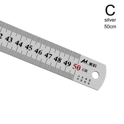 20/30/50 cm nerūsējošā tērauda divpusējs taisns lineāls centimetrs collas mērogu lineāls precīzs mērīšanas rīks skolas kancelejas preces