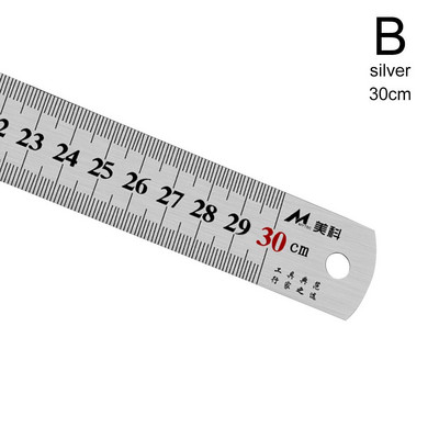20/30/50 cm nerūsējošā tērauda divpusējs taisns lineāls centimetrs collas mērogu lineāls precīzs mērīšanas rīks skolas kancelejas preces
