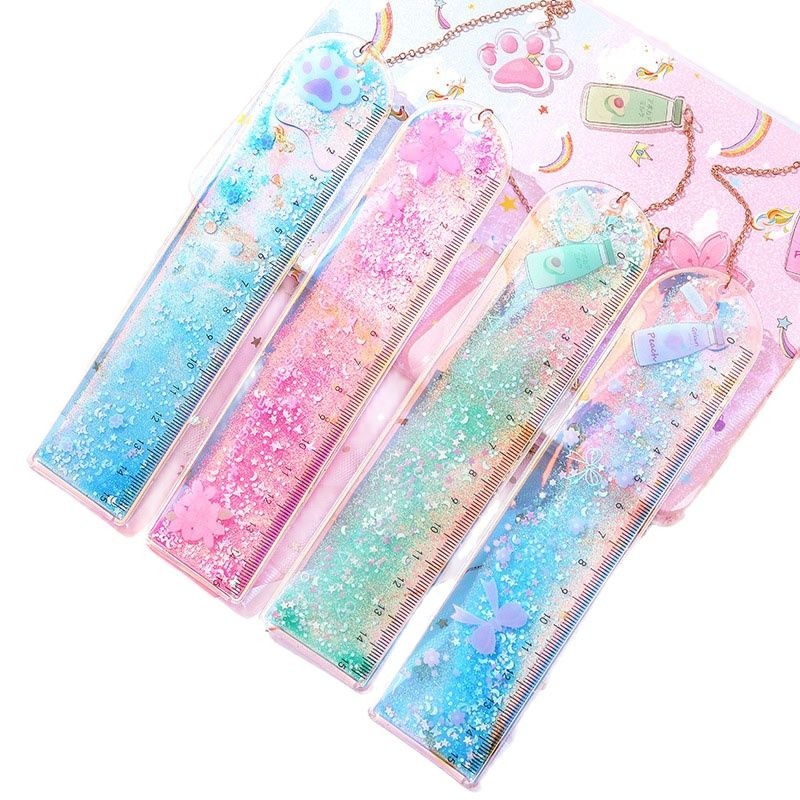 Simpatično crtano ugrađeno ravnalo za živi pijesak, višenamjensko ravnalo za studentski pribor s privjeskom Regle Couture Escuadra Carpintero