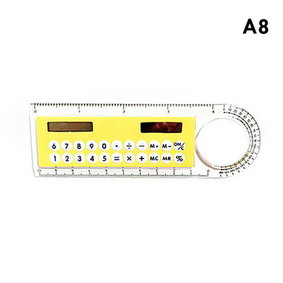 Üliõhuke sirge joonlaud päikesekalkulaatoriga luubiga mini multifunktsionaalne 10 cm pikkune joonlaud Õpilase kooli kontoritarbed