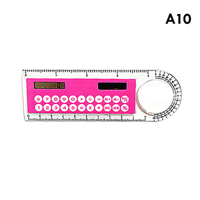 Üliõhuke sirge joonlaud päikesekalkulaatoriga luubiga mini multifunktsionaalne 10 cm pikkune joonlaud Õpilase kooli kontoritarbed