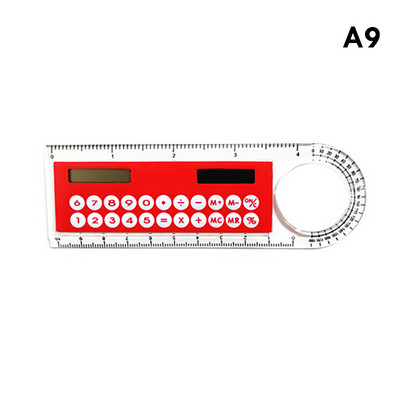 Üliõhuke sirge joonlaud päikesekalkulaatoriga luubiga mini multifunktsionaalne 10 cm pikkune joonlaud Õpilase kooli kontoritarbed
