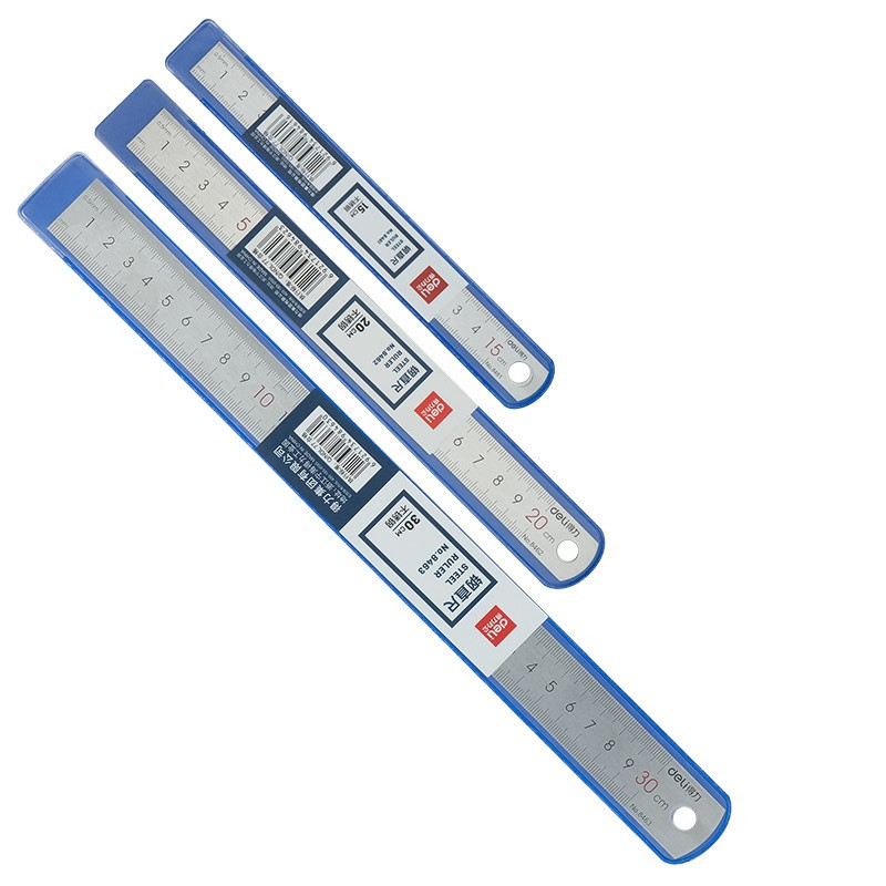 Deli 15 cm oțel inoxidabil metal drept riglă MM inch scară de măsurare regulă artist artă papetărie magazin birou rechizite școlare