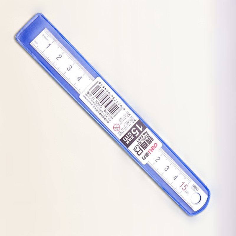 Deli 15 cm oțel inoxidabil metal drept riglă MM inch scară de măsurare regulă artist artă papetărie magazin birou rechizite școlare