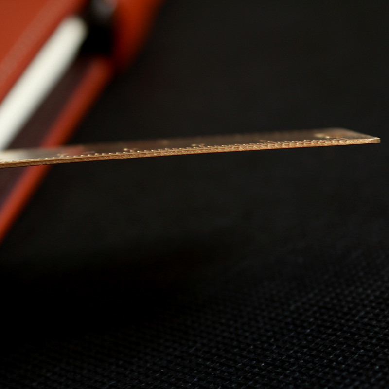 Riglă mică de cupru de 12 cm Produse din alamă pură Mini instrument EDC Riglă de scară Riglă portabilă retro marcaj