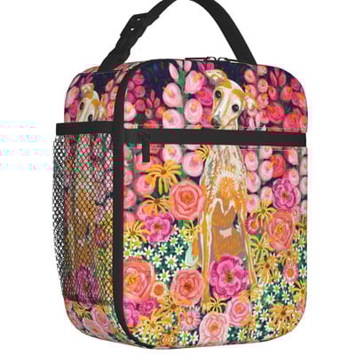 Garden Party Greyhounds Lurcher Sac de prânz termoizolat Whippet Sighthound Câine Container pentru prânz pentru copii Cutie de depozitare pentru alimente