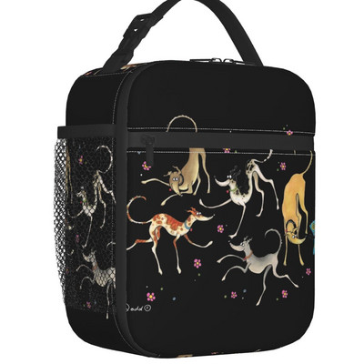 Garden Party Greyhounds Lurcher Sac de prânz termoizolat Whippet Sighthound Câine Container pentru prânz pentru copii Cutie de depozitare pentru alimente