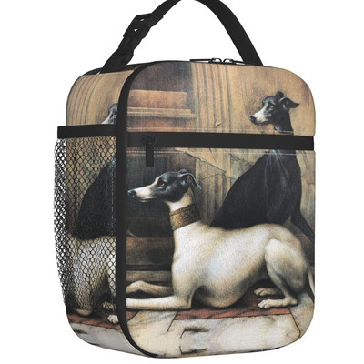 Garden Party Greyhounds Lurcher Sac de prânz termoizolat Whippet Sighthound Câine Container pentru prânz pentru copii Cutie de depozitare pentru alimente