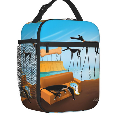 Garden Party Greyhounds Lurcher Sac de prânz termoizolat Whippet Sighthound Câine Container pentru prânz pentru copii Cutie de depozitare pentru alimente