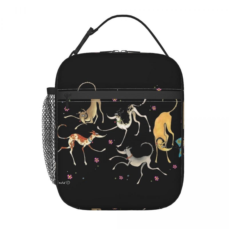 Garden Party Greyhounds Lurcher Sac de prânz termoizolat Whippet Sighthound Câine Container pentru prânz pentru copii Cutie de depozitare pentru alimente