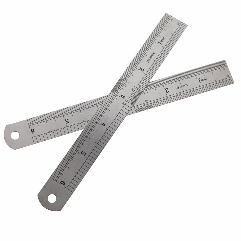 Augstas kvalitātes mērinstrumenti Precīzijas lineāls 15 cm profesionāls taisnstūrveida birojs, kas novērš koroziju, metāls, nerūsējošais tērauds