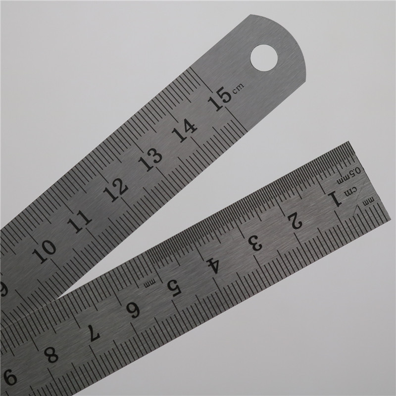 Augstas kvalitātes mērinstrumenti Precīzijas lineāls 15 cm profesionāls taisnstūrveida birojs, kas novērš koroziju, metāls, nerūsējošais tērauds