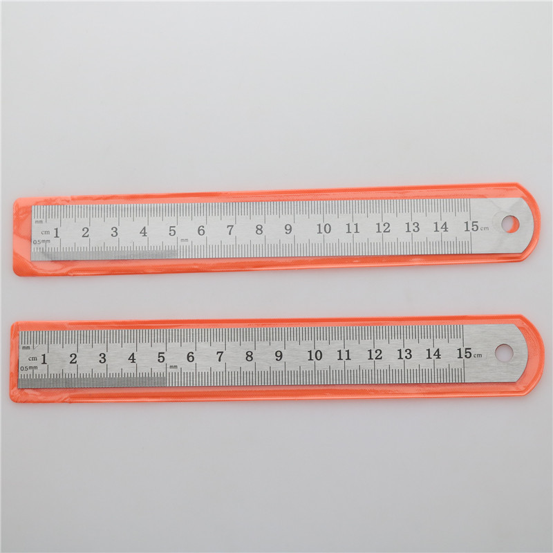 Augstas kvalitātes mērinstrumenti Precīzijas lineāls 15 cm profesionāls taisnstūrveida birojs, kas novērš koroziju, metāls, nerūsējošais tērauds