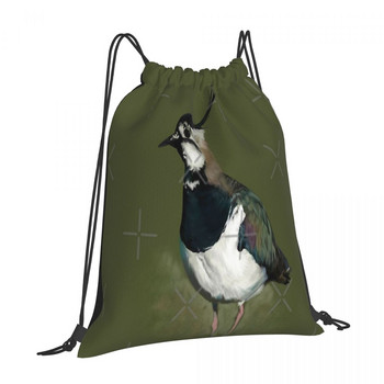 Northern Lapwing Study Drawstring Τσάντες Σακίδια πουγκί υφασμάτινες τσάντες Υφασμάτινο σακίδιο πλάτης Κορδόνι ανδρικό