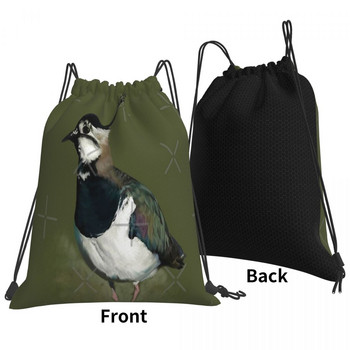 Northern Lapwing Study Drawstring Τσάντες Σακίδια πουγκί υφασμάτινες τσάντες Υφασμάτινο σακίδιο πλάτης Κορδόνι ανδρικό