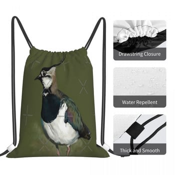 Northern Lapwing Study Drawstring Τσάντες Σακίδια πουγκί υφασμάτινες τσάντες Υφασμάτινο σακίδιο πλάτης Κορδόνι ανδρικό