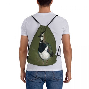 Northern Lapwing Study Drawstring Τσάντες Σακίδια πουγκί υφασμάτινες τσάντες Υφασμάτινο σακίδιο πλάτης Κορδόνι ανδρικό