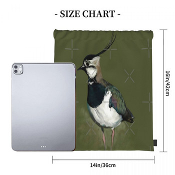 Northern Lapwing Study Drawstring Τσάντες Σακίδια πουγκί υφασμάτινες τσάντες Υφασμάτινο σακίδιο πλάτης Κορδόνι ανδρικό