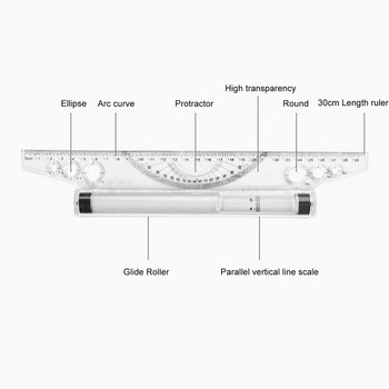 Σχέδιο παράλληλου χάρακα Φορητός χάρακας σχεδίασης Γενικό μοιρογνωμόνιο ποδιών Εξαιρετικό μαθηματικό σχέδιο Παράλληλος κύλινδρος χάρακα