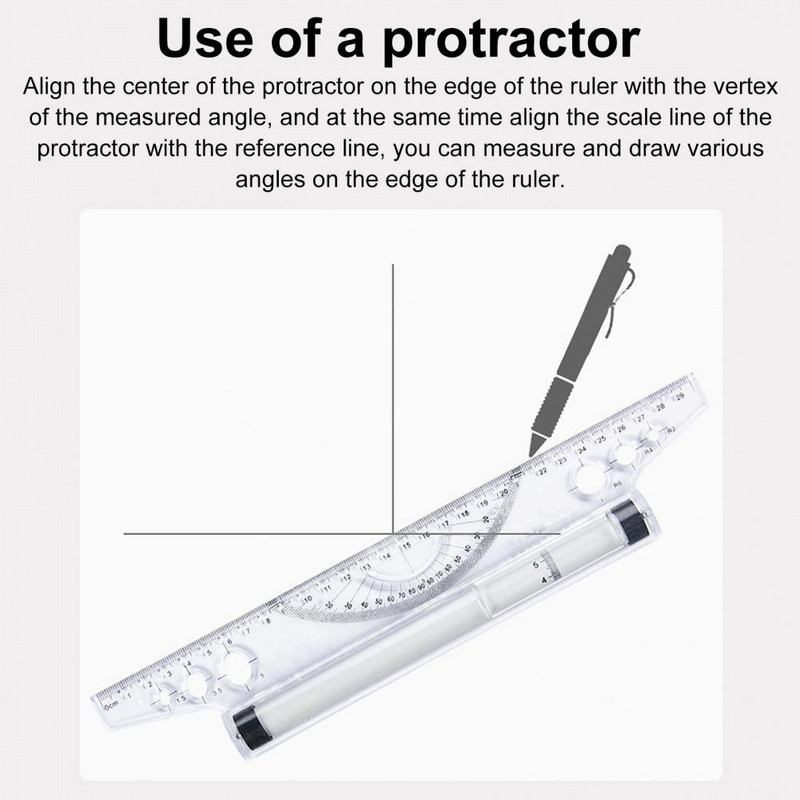 Paralelno ravnalo za crtanje Prijenosno ravnalo za crtanje Univerzalni kutomjer Izvrsno matematičko crtanje Paralelno ravnalo s valjkom