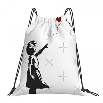 Banksy Djevojka s balonom u obliku srca Torbe s uzicom Ruksaci Torba za cipele Ženska torba Školska torba Muški ruksak s užetom