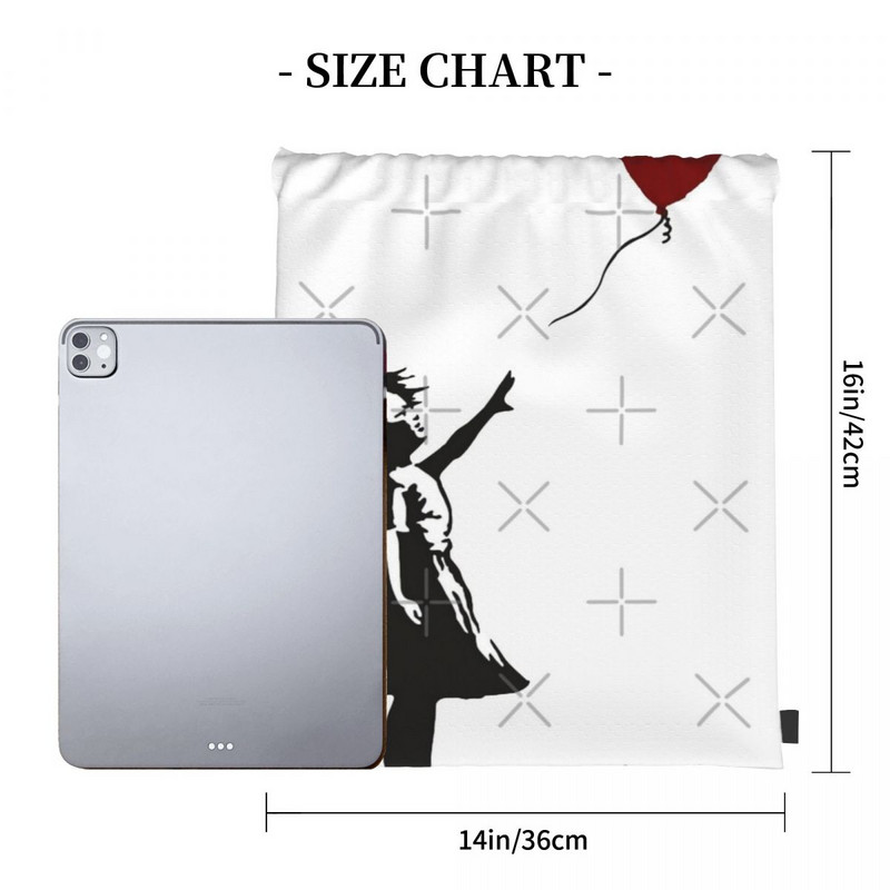 Banksy Djevojka s balonom u obliku srca Torbe s uzicom Ruksaci Torba za cipele Ženska torba Školska torba Muški ruksak s užetom