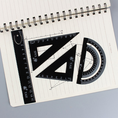Novo ravnalo od aluminijske legure Aluminijski kutomjer Studenti Matematika Geometrija Metalni trokut Ravnalo Set Uredski školski pribor 4 kom/set