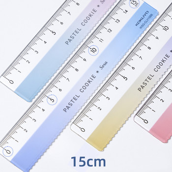 Kokuyo Pastel Cookie 15cm Ruler Wave Line Διαφανές Ακρυλικό Χρώμα ίσια επένδυση Σχολικά προμήθειες γραφείου A7151