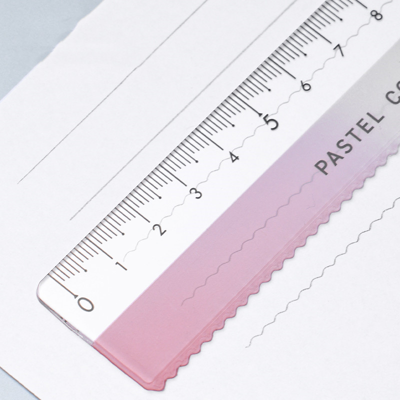 Kokuyo Pastel Cookie 15cm Ruler Wave Line Διαφανές Ακρυλικό Χρώμα ίσια επένδυση Σχολικά προμήθειες γραφείου A7151