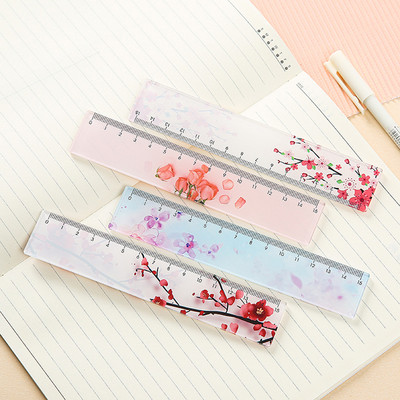 Cvjetno ravnalo Kawaii pribor Školski pribor Papeleria Transparent 15cm Alat za crtanje Regla Slatka dopisnica Školska pravila