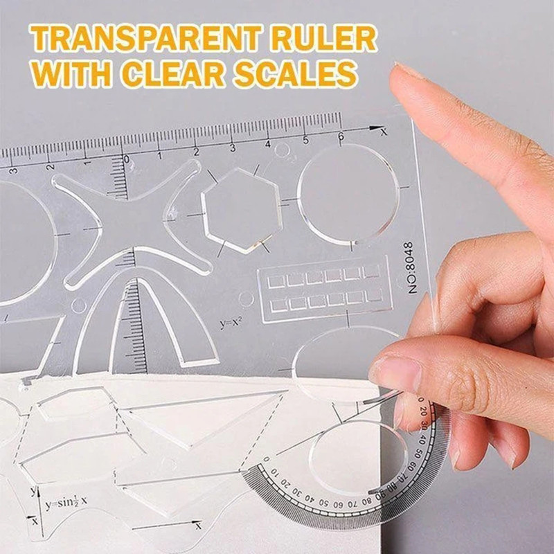 karstā izpārdošana Daudzfunkcionālie ģeometriskie lineāli Ģeometriskās rasēšanas veidnes mērīšanas lineāls Springhola leņķa un apļa veidotāja zīmējums