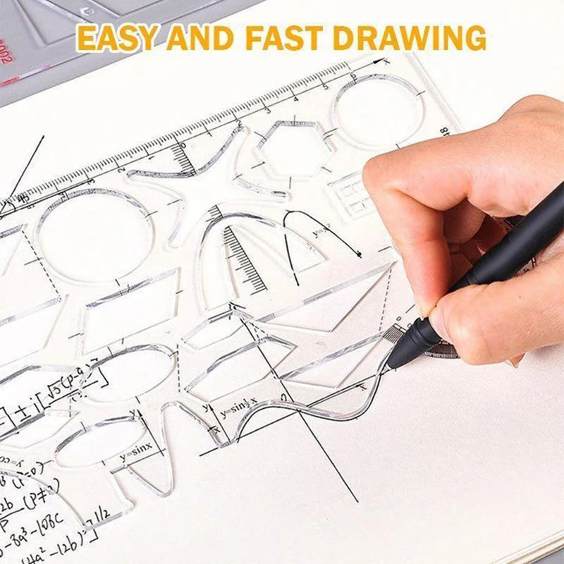 karstā izpārdošana Daudzfunkcionālie ģeometriskie lineāli Ģeometriskās rasēšanas veidnes mērīšanas lineāls Springhola leņķa un apļa veidotāja zīmējums