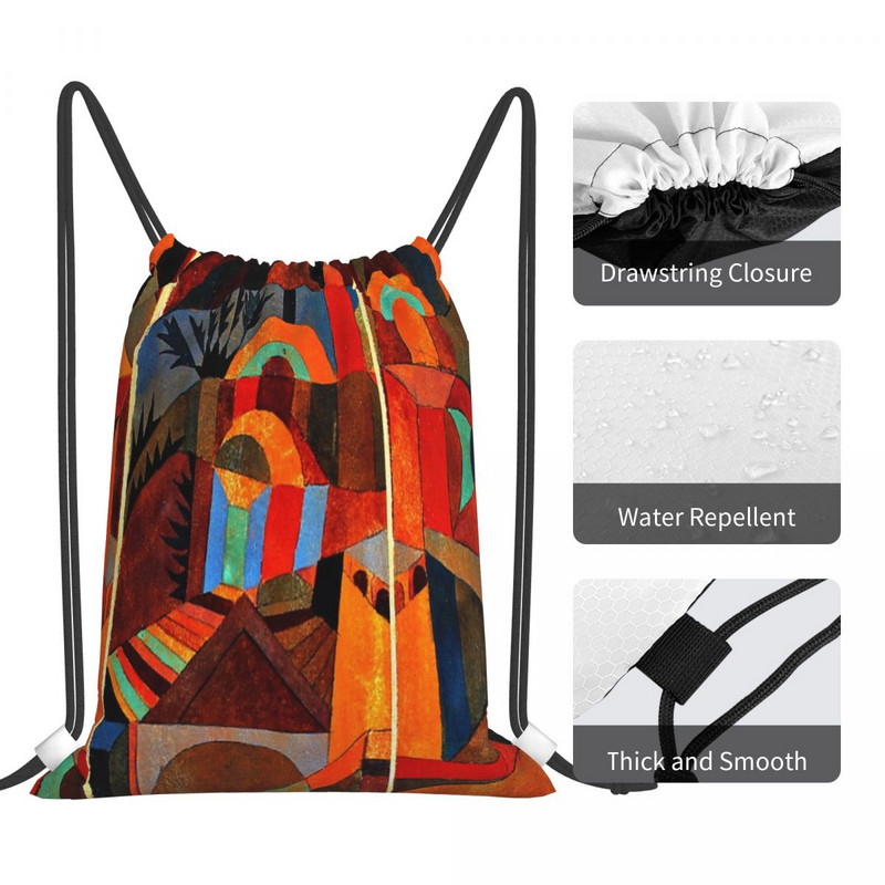 Klee - Temple Gardens Absztrakt művészet 2 húzózsinór táskák hátizsákok férfi táska férfi kézitáska táska hátizsák női hátizsák