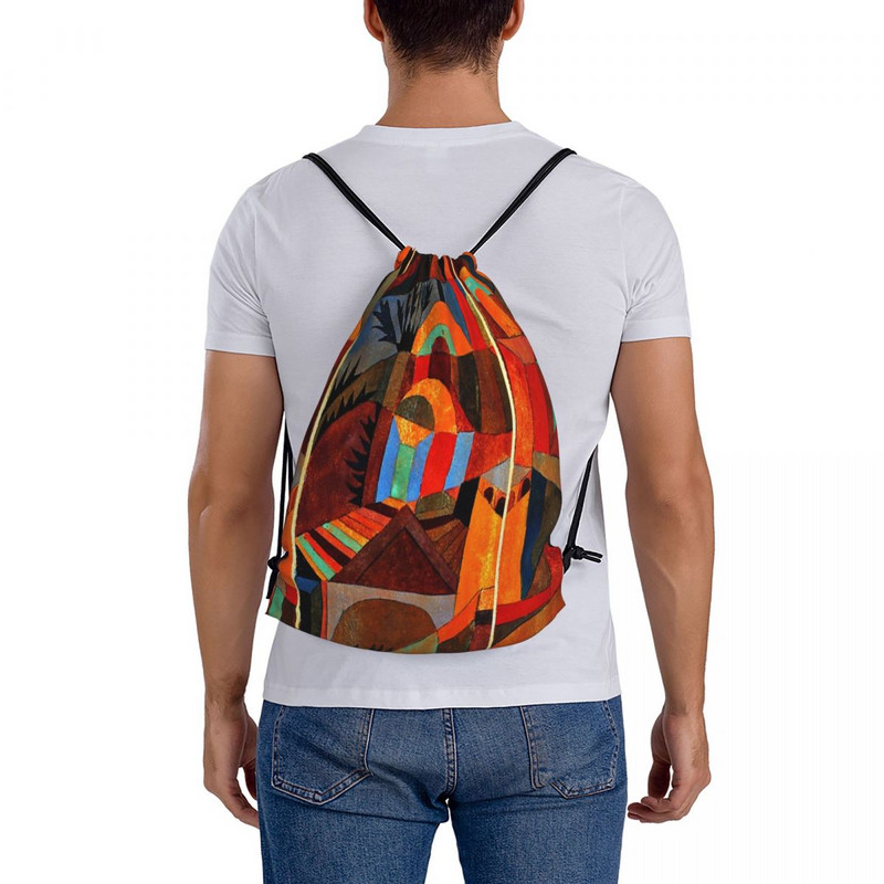 Klee - Temple Gardens Absztrakt művészet 2 húzózsinór táskák hátizsákok férfi táska férfi kézitáska táska hátizsák női hátizsák