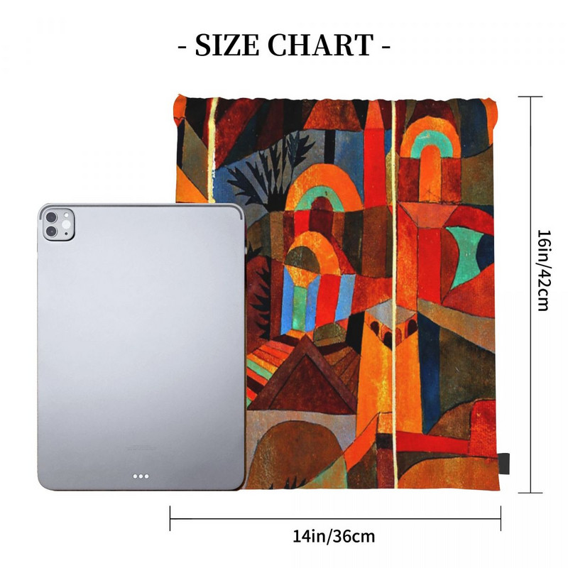 Klee - Temple Gardens Absztrakt művészet 2 húzózsinór táskák hátizsákok férfi táska férfi kézitáska táska hátizsák női hátizsák