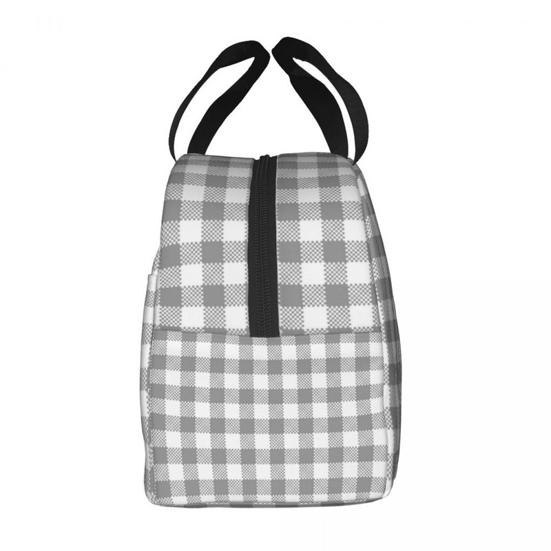 Popularna kockasta karirana izolirana torba za ručak Geometrijski karirani nepropusni hladnjak Termalna kutija za ručak za žene, djecu Torbe za piknik