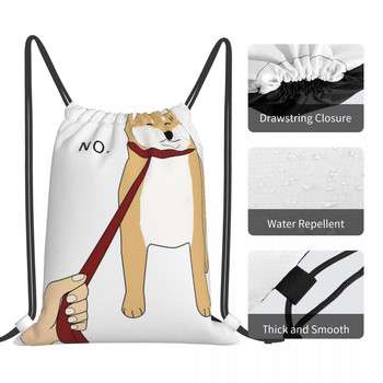 Shiba Inu No Drawstring Τσάντες Τσάντες πλάτης Τσάντες Προσαρμοσμένη Τσάντα Ανδρική Μικρή υφασμάτινη τσάντα