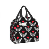 Noćni moljac s lubanjom Torba za ručak Love Moth Cooler Bag Goth termalna torba za žene Muškarci Dječaci Djevojčice Škola Posao Putovanje Plaža