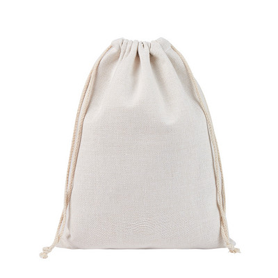 Lina kokvilnas Ziemassvētku konfekšu soma Ziemassvētku vecīša maisi, sublimācijas maisi, tukša druka Lielākas ietilpības aukliņu maisiņš Ziemassvētku dāvanai