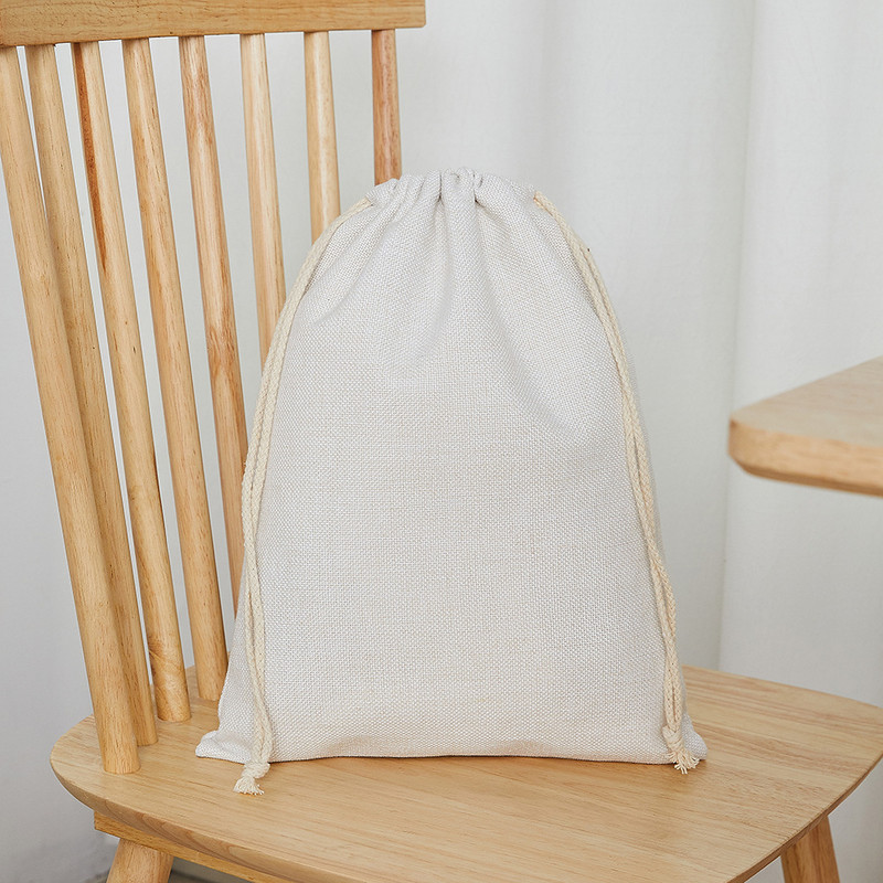 Lina kokvilnas Ziemassvētku konfekšu soma Ziemassvētku vecīša maisi, sublimācijas maisi, tukša druka Lielākas ietilpības aukliņu maisiņš Ziemassvētku dāvanai