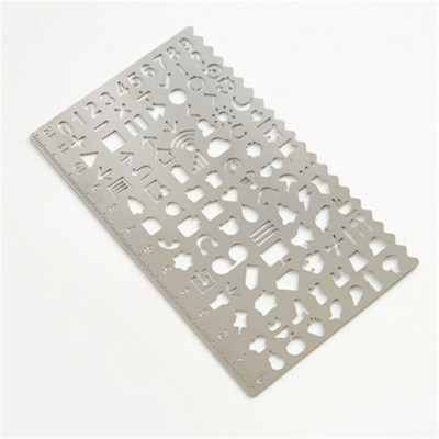 1x šablonsko ravnalo od nehrđajućeg čelika za DIY Scrapbooking slikanje dekoracija papir za žigosanje kartice predložak za crtanje višenamjenski obrt