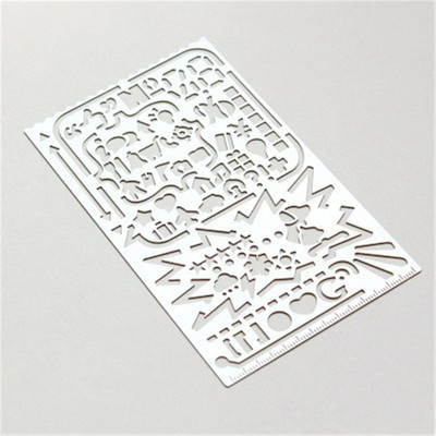 1x šablonsko ravnalo od nehrđajućeg čelika za DIY Scrapbooking slikanje dekoracija papir za žigosanje kartice predložak za crtanje višenamjenski obrt