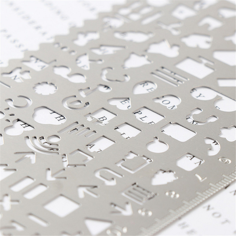 1x šablonsko ravnalo od nehrđajućeg čelika za DIY Scrapbooking slikanje dekoracija papir za žigosanje kartice predložak za crtanje višenamjenski obrt