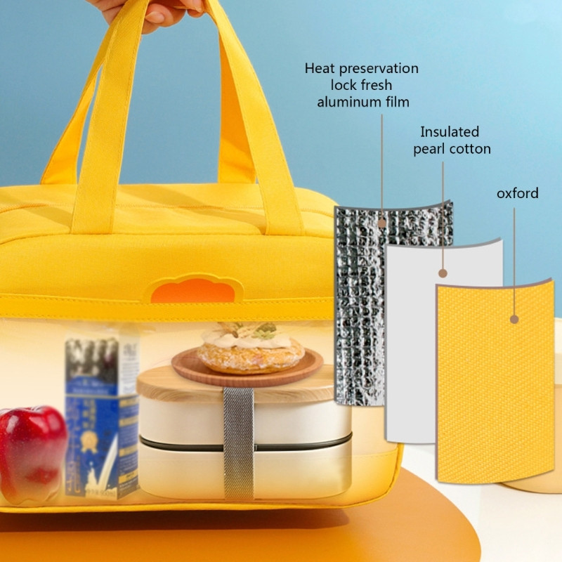 Torba za ručak u obliku piletine iz crtića Ženske slatke debele toplinske torbe za pohranu Dječje izolirane torbe velikog kapaciteta